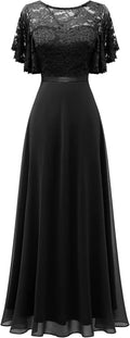 Womens Formal Empire Waist Lace Dress for Wedding Guest - Elegant Fit