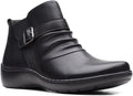 Clarks Women's Cora Rouched Ankle Boot - Comfortable Everyday Heel