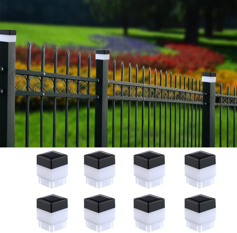 Solar LED Fence Post Cap Lights for Wrought Iron & Garden Use