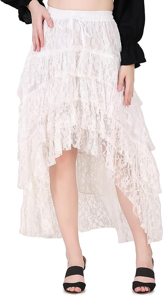 Steampunk Victorian Cosplay Costume High-Low Show Girl Skirt