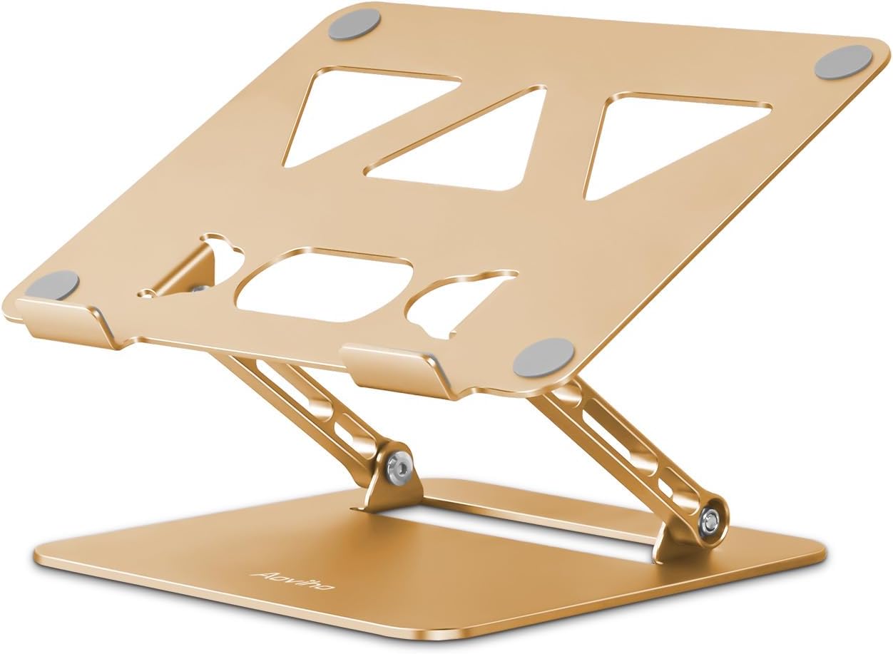 Adjustable Laptop Stand for Desk - Portable Aluminum Riser