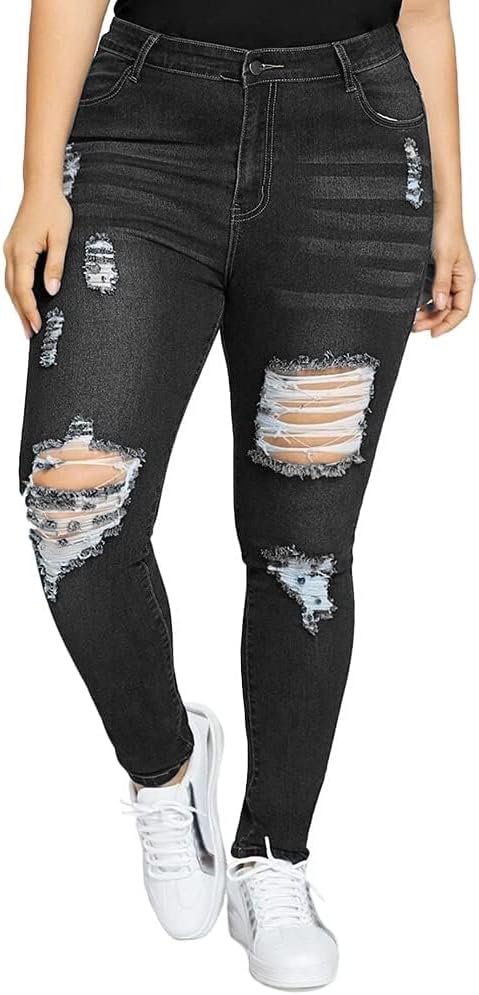 ALLABREVE Womens Plus Size Skinny Jeans for Stylish Comfort