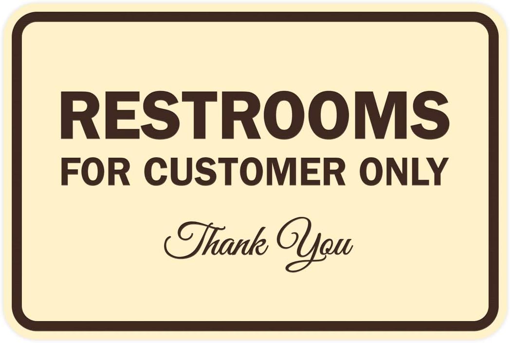 Classic Framed Restrooms for Customers Sign - Small 10 Pack