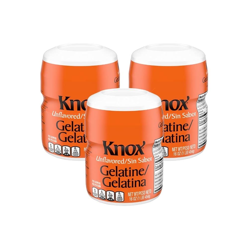 Knox Unflavored Gelatin 1 lb Set of 3 for Perfect Desserts
