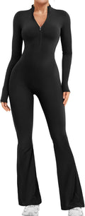 YEOREO Women Long Sleeve Flare Workout Jumpsuit for Style
