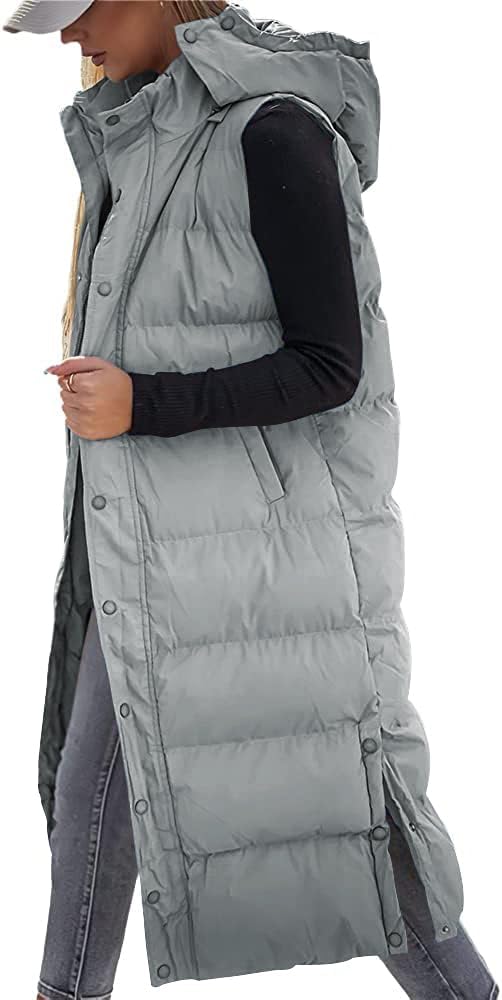 Grlasen Womens Long Puffer Vest for Stylish Winter Warmth