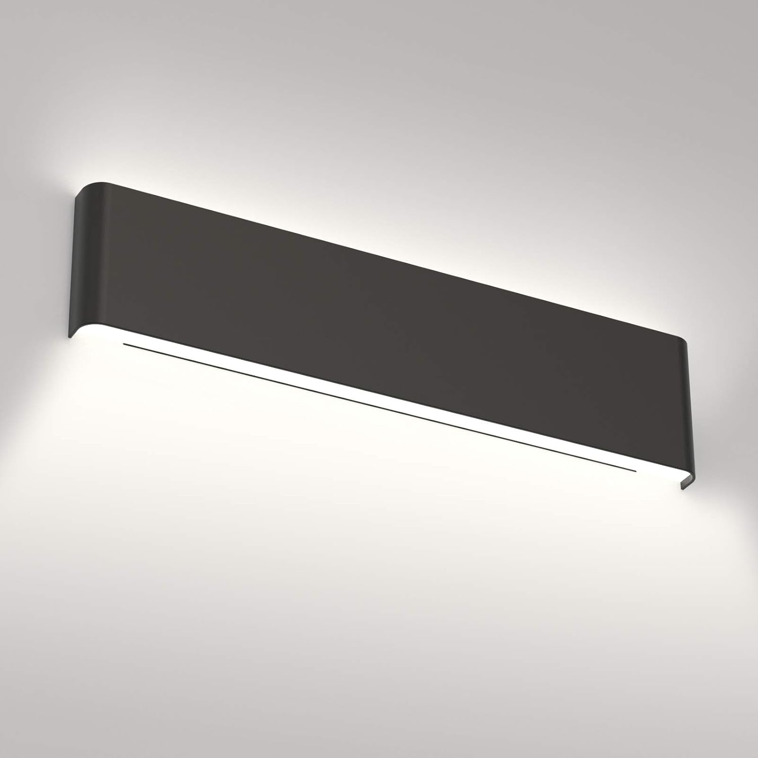 Aipsun 24in Matte Black Modern LED Vanity Light for Bathroom