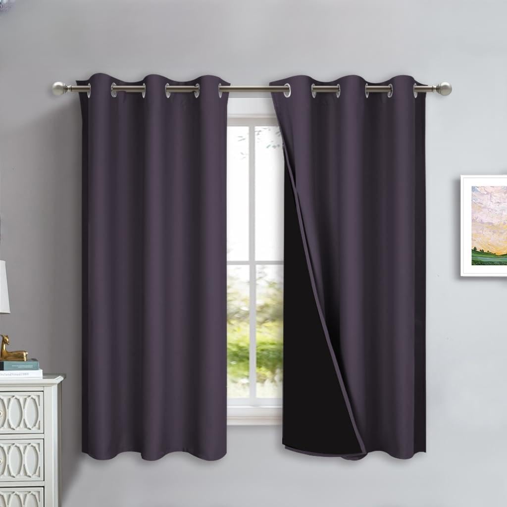 NICETOWN 100% Blackout Lined Curtains for Complete Darkness