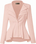 Women's Casual Work Double Lapel Peplum Blazer - Comfortable