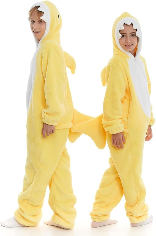 Luxury Double-sided Flannel Shark Onesies for Kids and Adults