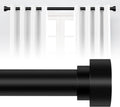 Black Adjustable Curtain Rods 18-45 in Heavy Duty - Matte Modern