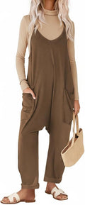 Ekouaer Womens Sleeveless Jumpsuit Loose Spaghetti Strap - Casual