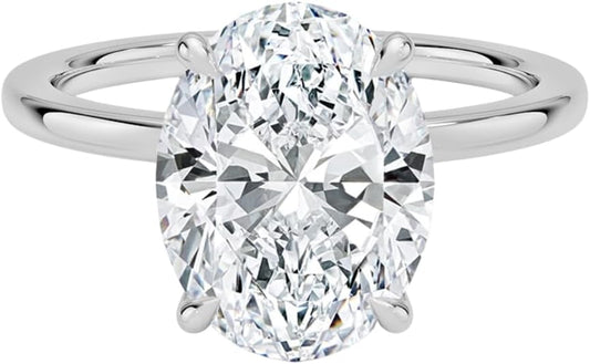 Oval Moissanite Engagement Ring in Gold & Silver for Her