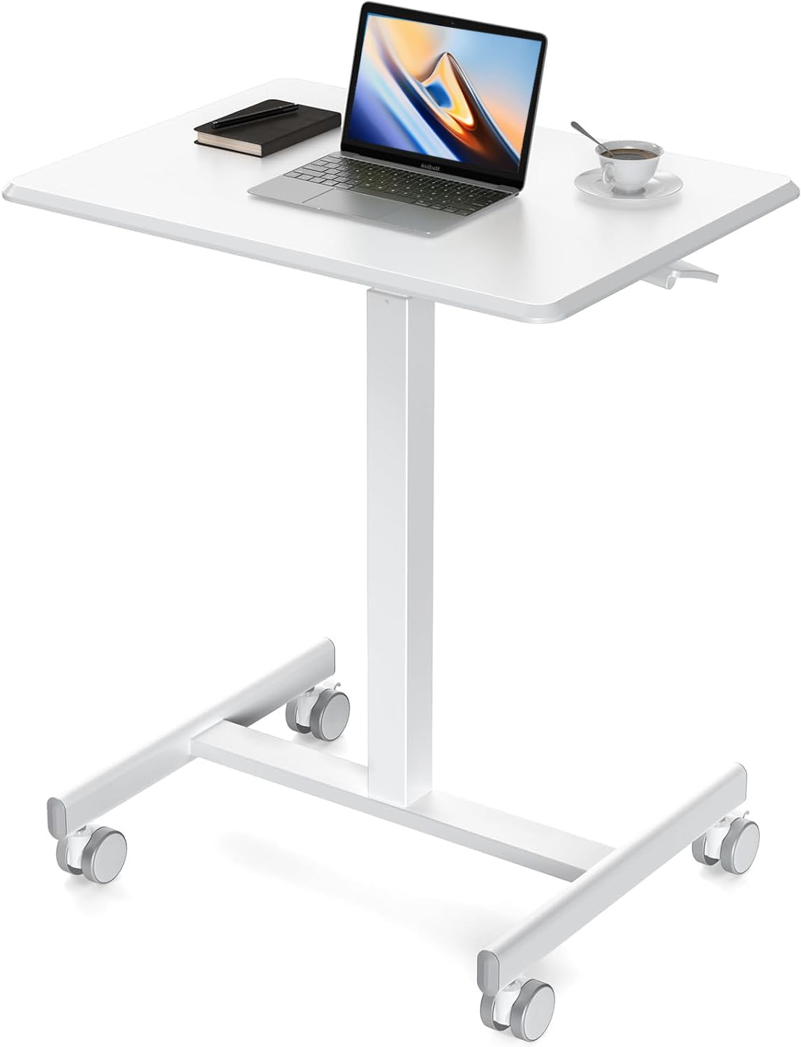Adjustable Laptop Desk on Wheels - Sweetcrispy White