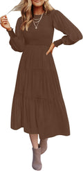 Chic ZESICA Midi Dress with Long Sleeves for Effortless Style