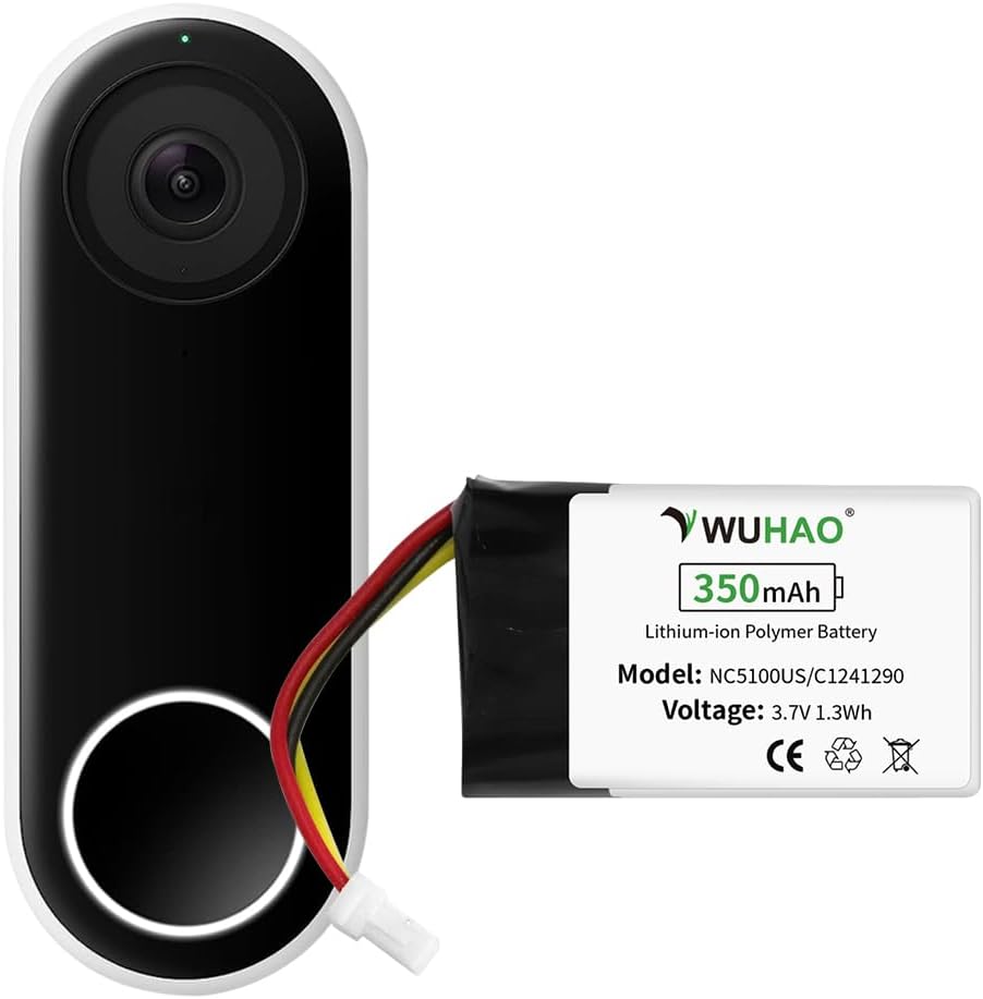 Nest Hello Doorbell Wired Battery Upgrade - Longer Life 3.7V