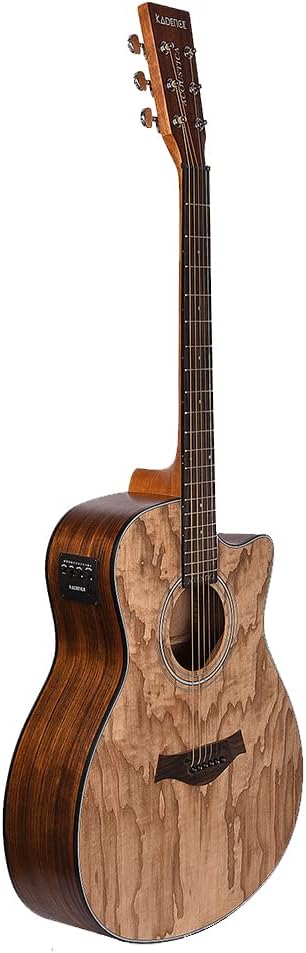 Kadence Acoustic Electric Guitar - Ash Wood - Built-in Tuner - Ideal for All Levels