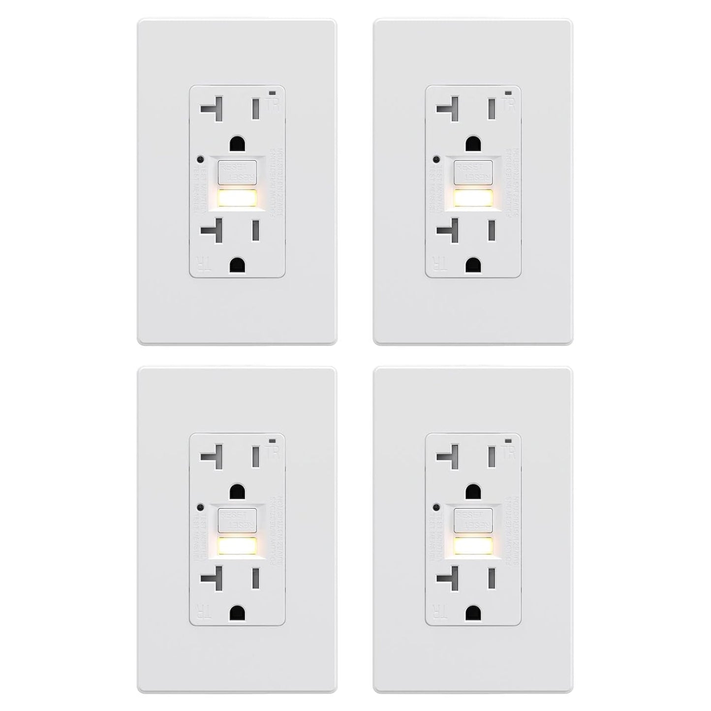 AIDA 20 Amp GFCI Outlet with Nightlight and Self-Test Feature