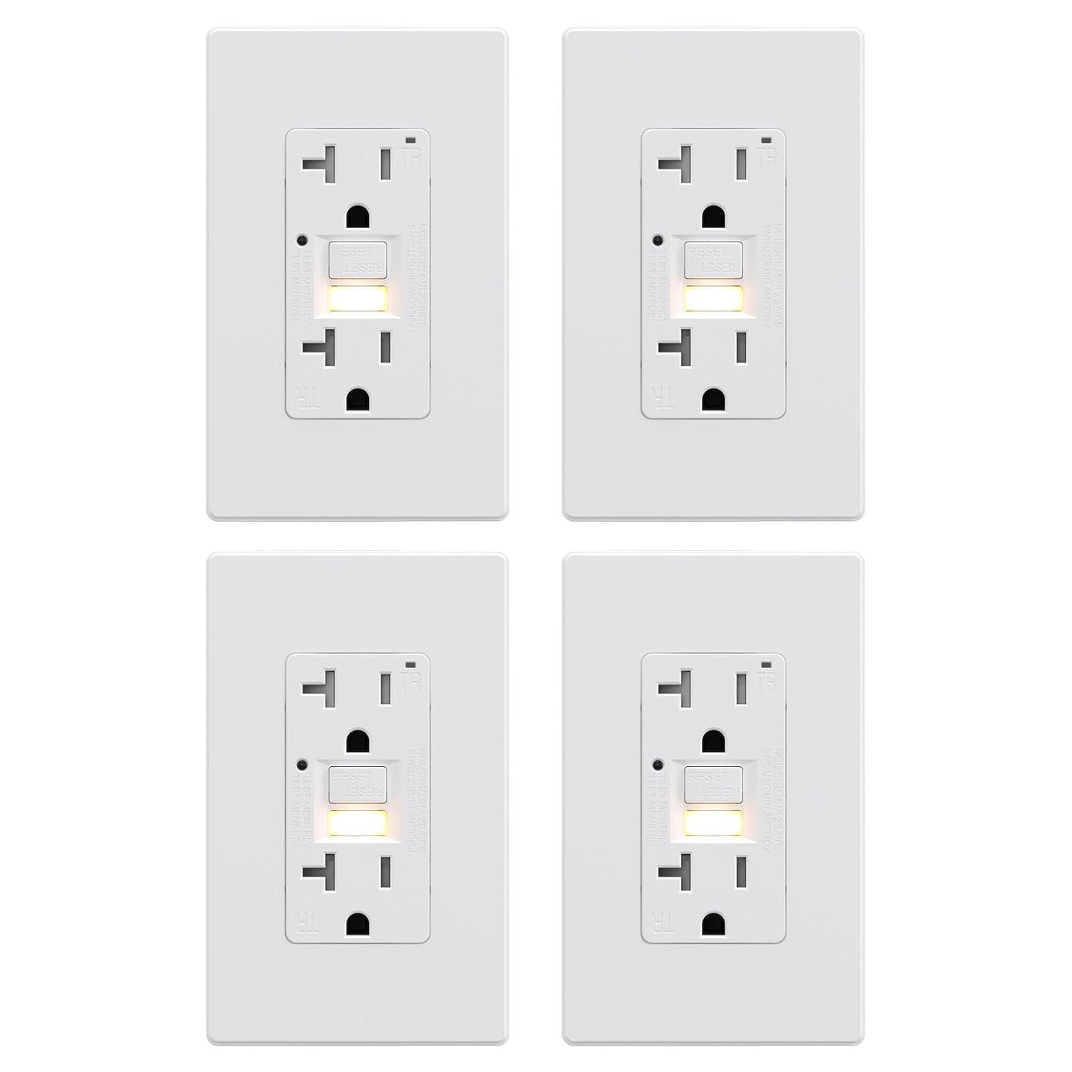 AIDA 20 Amp GFCI Outlet with Nightlight and Self-Test Feature