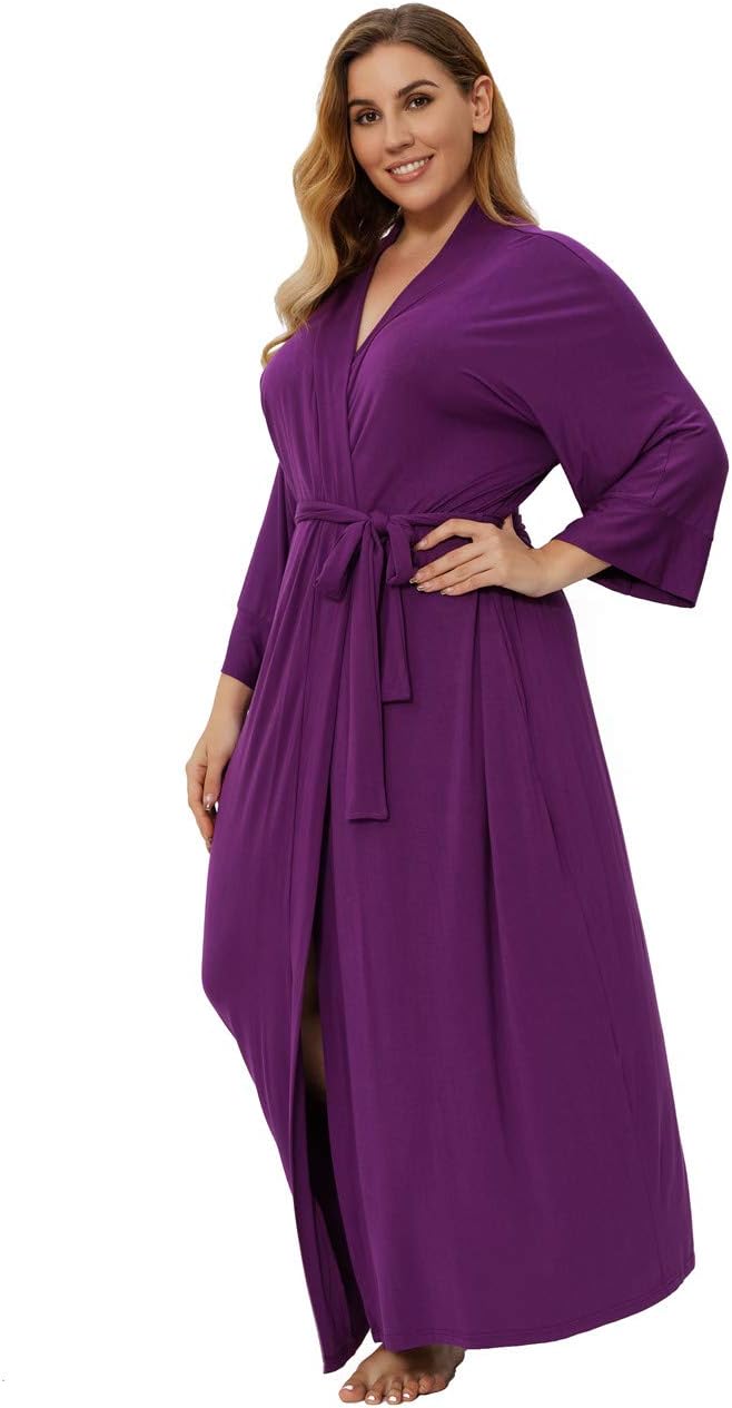 Super Shopping-zone Women's Plus Size Long Robes for Comfort