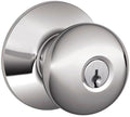 SCHLAGE Plymouth Knob Keyed Entry Lock Bright Chrome - Durable Style