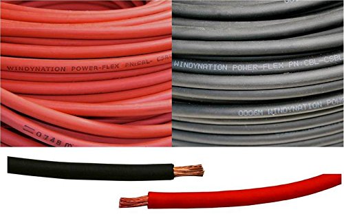 WindyNation 8 Gauge Flexible Copper Cable for Car and RV Use