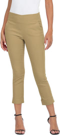 HDE Pull On Capri Pants for Women with Pockets - Stretch Crop Fit