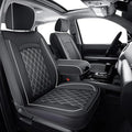 F150 Faux Leather Seat Covers Full Set - Black & White Fit 2015-2025