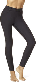 HUE Women's Essential Denim Leggings - Jeans Look with Stretch