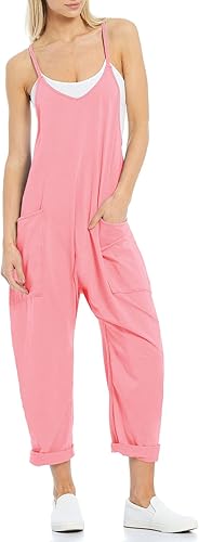 Stylish Womens Casual Sleeveless Jumpsuits with Pockets