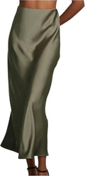 SHENHE Satin Maxi Skirt High Waisted A Line - Elegant Everyday Wear it