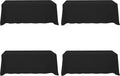 Black Tablecloths for 8 ft Rectangle Tables 90 x 156 in - 4 Pack