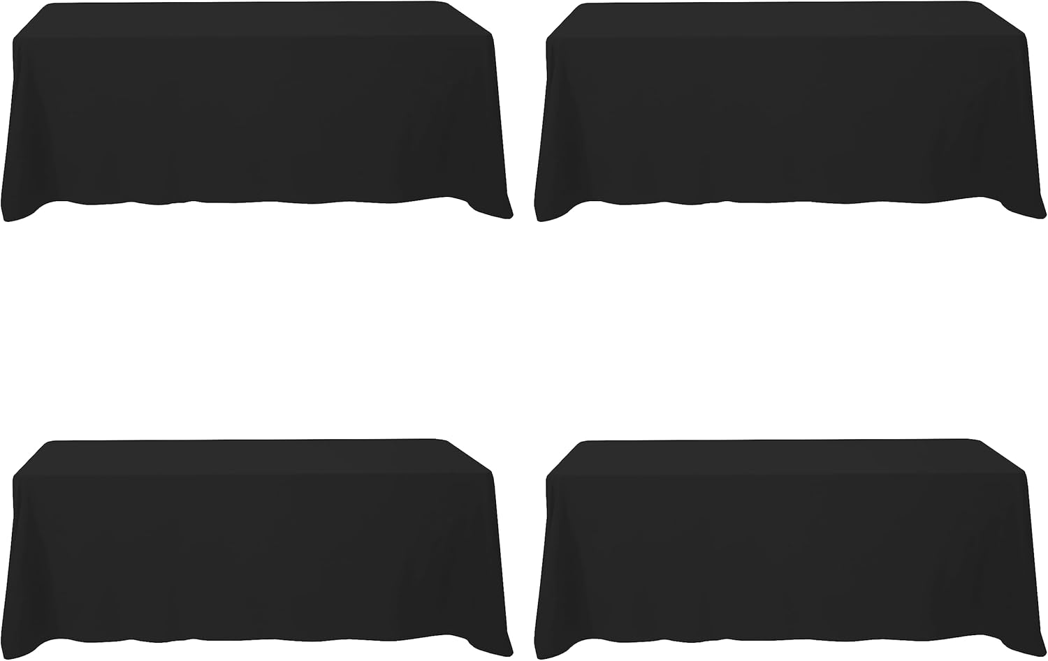 BRILLMAX 4 Pack Black Tablecloths for 8 Foot Rectangle Tables