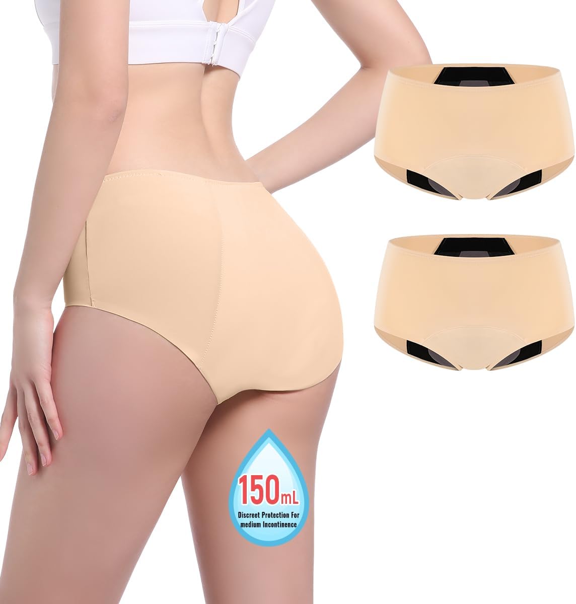 High Absorbent Incontinence Underwear for Women - 2 Pack