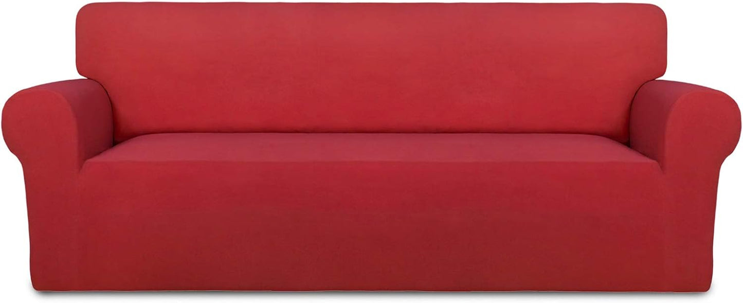 PureFit Super Stretch Sofa Slipcover for Kids and Pets, Red