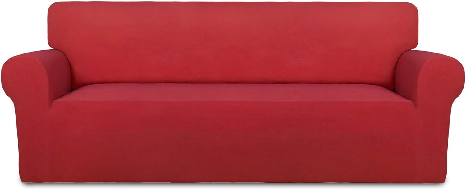 PureFit Super Stretch Sofa Slipcover for Kids and Pets, Red