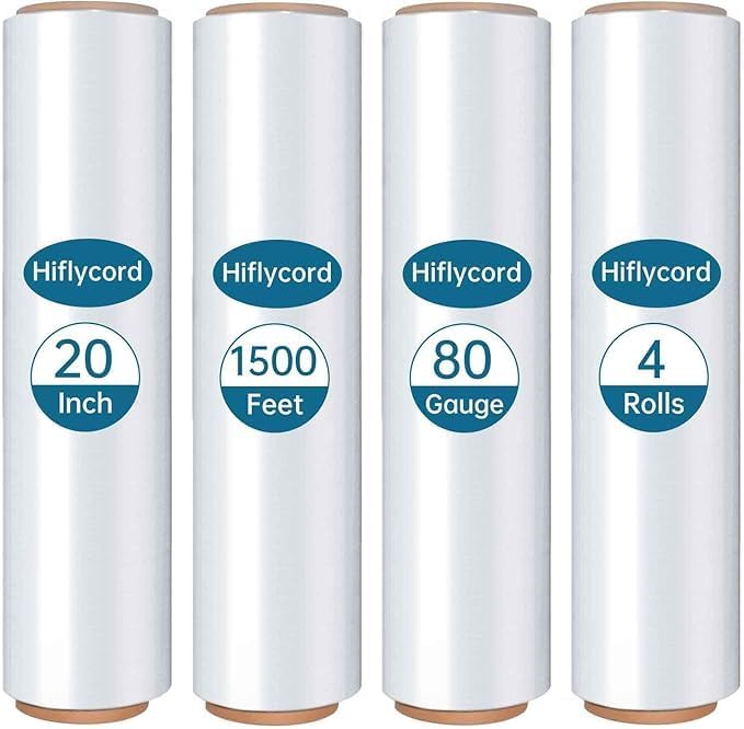 Stretch Wrap Film 20 Inch x 1500FT for Moving & Shipping