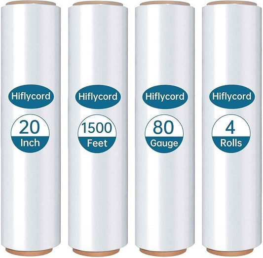 Stretch Wrap Film 20 Inch x 1500FT for Moving & Shipping