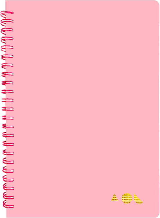AOU Grid Notebook - 100 GSM Thick Paper, Inner Pocket, Pink