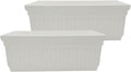 Venetian Window Planter Box w/Drain Plug - Long White Planter