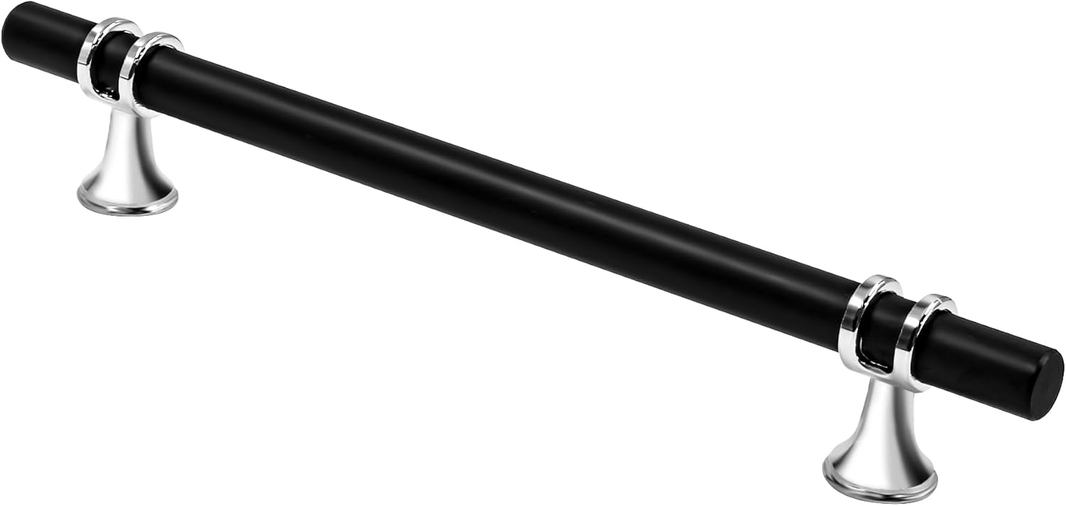 Elegant Black and Silver Cabinet Pulls for Kitchen Hardware