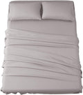 SONORO KATE Bed Sheet Set King Grey - Super Soft 1800 Thread Count