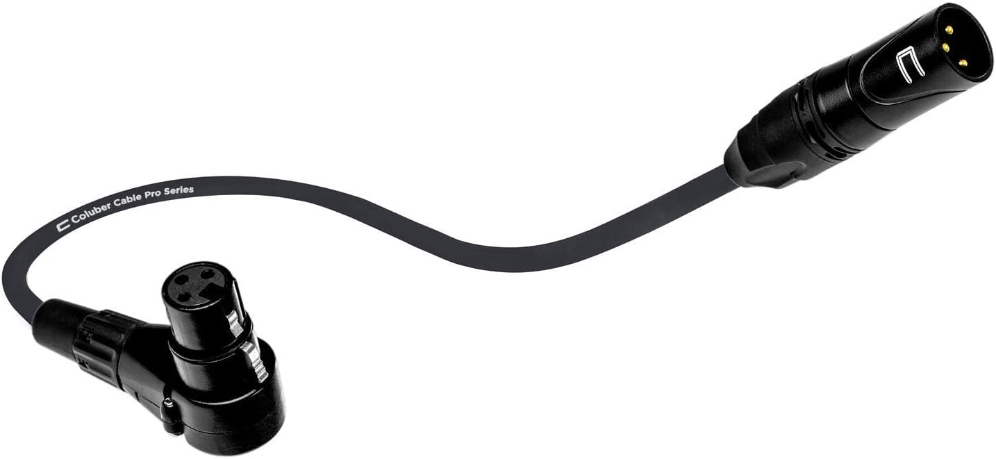 Balanced XLR Cable Male to Right Angle Female - 35 Feet Black