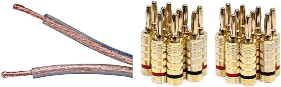 Monoprice 50ft 12AWG Oxygen-Free Copper Speaker Wire & Plugs
