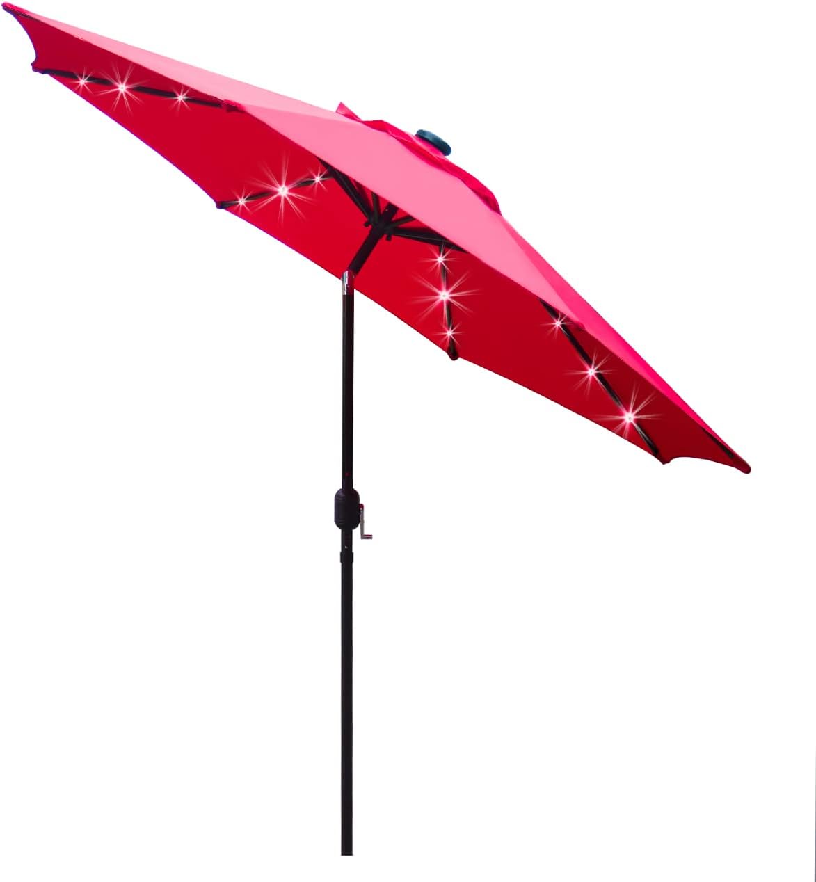 Sunnyglade 9ft Solar LED Lighted Patio Umbrella for Relaxation