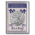 2022 American Silver Eagle in Its a Boy Holder - Gift Ready