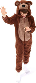 COSUSKET Kids Snug Fit Flannel Brown Bear Onesie Pajamas - Cozy Winter