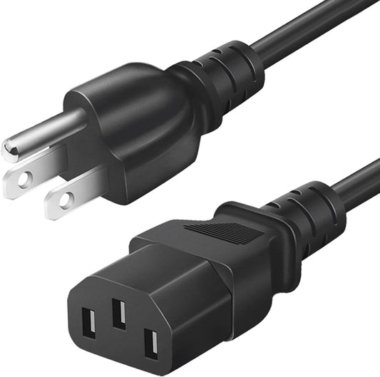 YINJUE Universal 6FT AC Power Cord - Reliable 3 Prong Cable