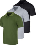 Men's Quick-Dry Athletic Polo 3-Pack - Big & Tall Friendly