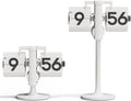 mooas Standing Height Adjustable Flip Desk Clock (White) - Retro Desk